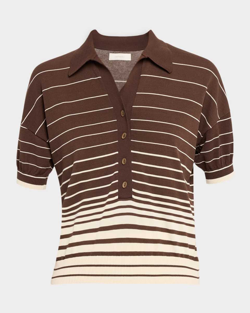 Sable Accordion Striped Polo Shirt